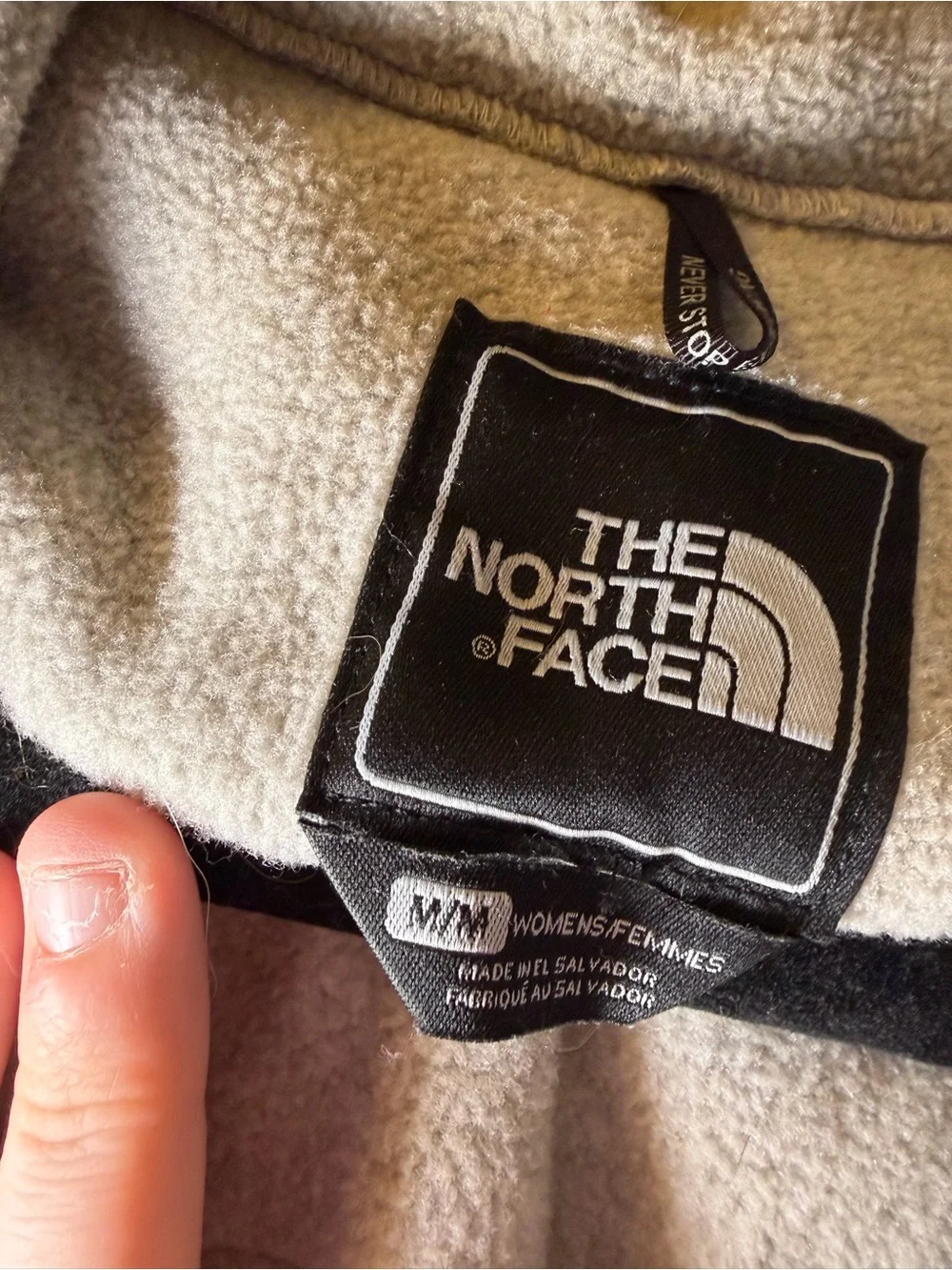 The North Face Gray Fleece Jacket with Black & White Camo Panels